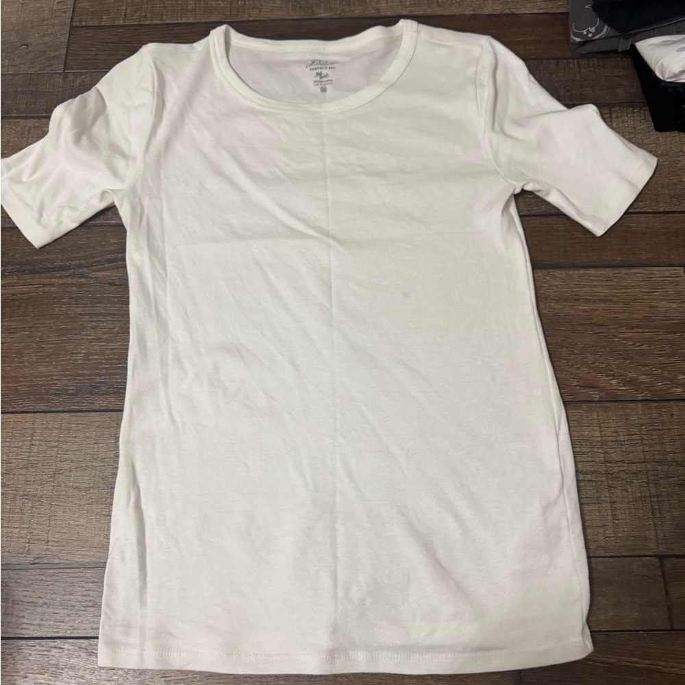 J. Crew White Short Sleeve Tee